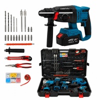 Kit sans fil tout-en-un 5 outils : perceuse sans fil, meuleuse d'angle, marteau électrique, scie circulaire, clé électrique, 4 batteries au lithium
