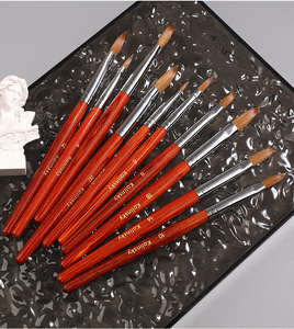 Pinceau à ongles en poils de Kolinsky <span class=keywords><strong>Sable</strong></span> avec manche en bois rouge, embout rond OEM de 14 à 24 mm, taille 20%-100%, avec pinceau acrylique pour le soin des ongles - Product Image 6