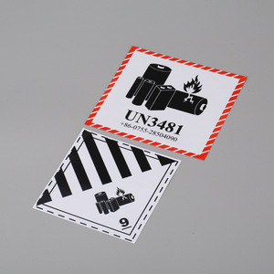Étiquette d'avertissement pour batterie au lithium Honggan Printing UN3481, autocollante, en papier jaune, autocollant de sécurité pour transport aérien - Product Image 2
