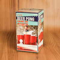 Ensemble de Beer Pong en plastique de qualité alimentaire, boîte de couleur personnalisée, gobelets jetables rouges de 500 ml pour les jeux de fête