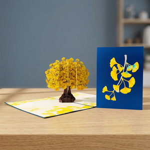 3D Ginkgo Tree <b>Pop</b> <b>Up</b> Greeting <b>Card</b> Handmade Paper Art Wholesale Autumn Tree <b>Card</b> Manufacturer - Product Image 5