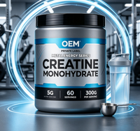 Créatine monohydrate en poudre OEM 300g Haute pureté Complément alimentaire pour adultes Croissance musculaire Énergie Soutien immunitaire Sans saveur