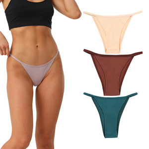 Tanga Brasileña de Algodón Natural para Mujer, Color Rosa, Estilo Hipster - Product Image 1