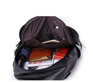 Sac à dos pour ordinateur portable avec trou pour écouteurs, sac à dos de voyage scolaire avec interface USB, sac à dos en cuir décontracté pour homme, marque M0106 - Product Image 3