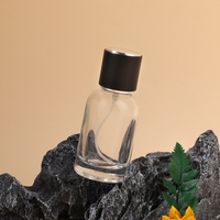 Flacon pulvérisateur de parfum rond vide à col courbé de 30 ml, 50 ml, 100 ml, utilisé pour le parfum avec bouchon pulvérisateur noir