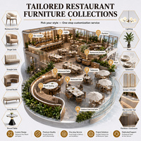 Ensemble de mobilier pour pizzeria et café : banquette en tissu, canapé, tables carrées en bois et chaises pour projets de restauration