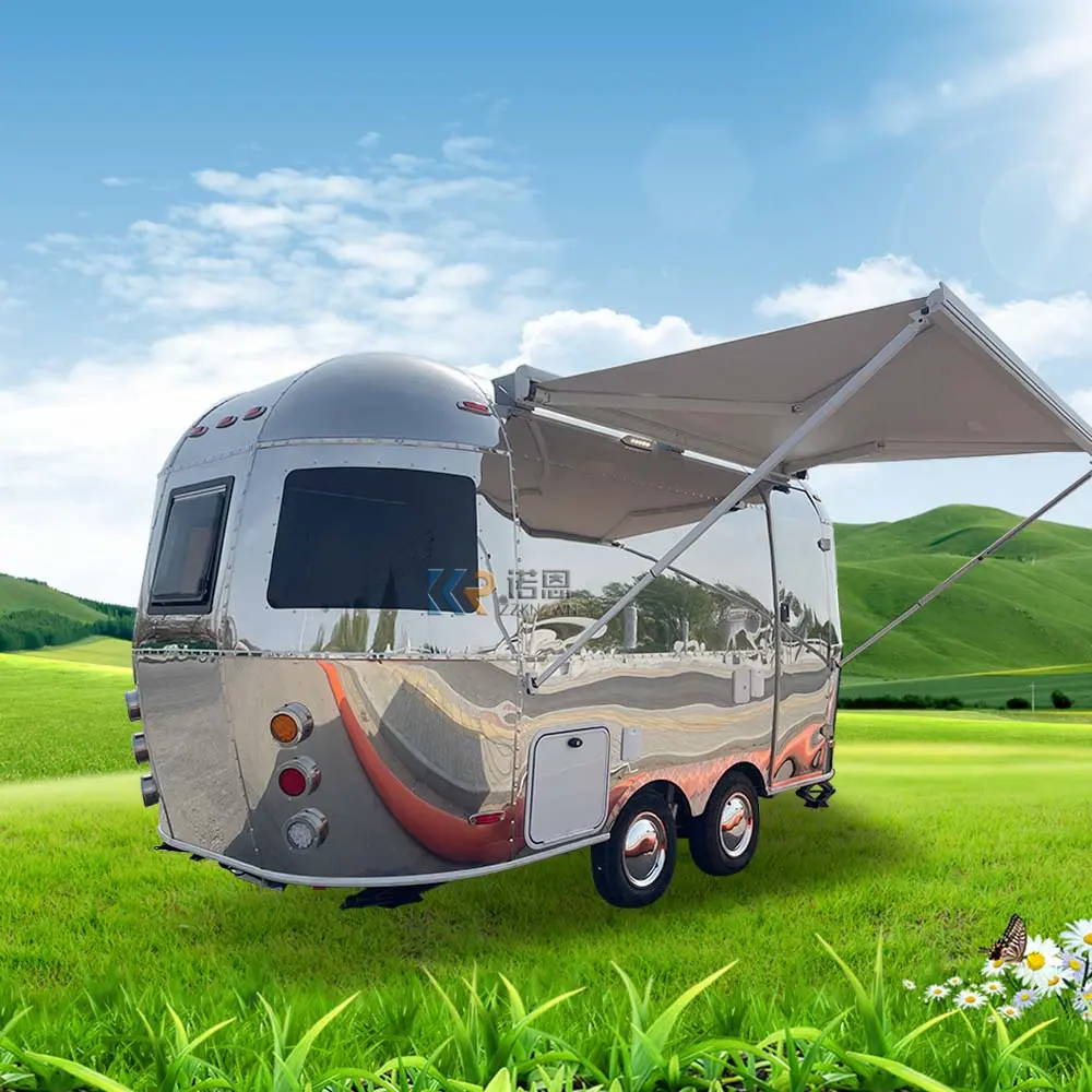 New Arrival Food Shop Mobile Wohnmobil und Wohnwagen Zeitgenössischer Reise anhänger mit Badezimmer fenster