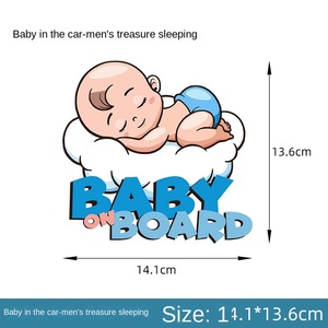 Venta caliente dibujos animados lindo bebé a bordo pegatina coche ventana de plástico parachoques trasero arañazos decoración para comercio exterior - Product Image 5