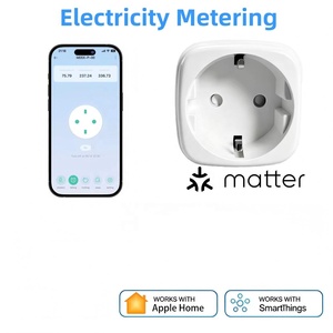 Prise intelligente Matter EU/<span class=keywords><strong>FR</strong></span>/Russie compatible Google <span class=keywords><strong>Apple</strong></span> Home SmartThings avec mesure de consommation d'énergie, commande vocale à distance et minuterie 16A - Product Image 4