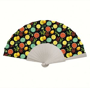 Wholesale High Promotional Folding Paper/Fabric Quality Custom Printed Logo Plastic Hand Held Fan Printed Fans - Product Image 3