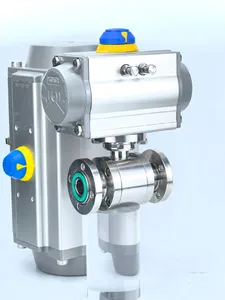 Vanne à boisseau sphérique à bride en trois pièces Gu Looper en acier inoxydable fuite d'hélium à plate-forme haute testée pour OEM pneumatique à vide poussé - Product Image 5