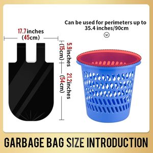 Sacs Poubelles Colorés en PE, Sacs à Déchets Portables et Robustes pour Bureau, Cuisine, Chambre, Poubelle, Sacs à Déchets Imprimés - Product Image 6
