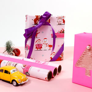 2024 New Christmas Print Gift <b>Wrapping</b> <b>Paper</b> Packing 43*300 cm 3 Rolls a Set <b>Pink</b> Gift Wrap <b>Paper</b> - Product Image 6