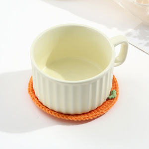 Sous-verres en crochet faits main en forme de citrouille d'Halloween, décoration de table créative, sous-verres artisanaux résistants à la chaleur, produit fini - Product Image 2