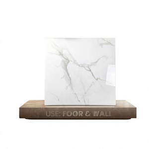 Baldosas de porcelana mate de 600x600 para suelo y pared, con aspecto de mármol, color blanco. - Product Image 3