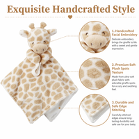 Couverture de sécurité pour bébé personnalisée en forme d'animal, certifiée CE EN71, en coton peluche, jouet réconfortant pour nourrisson, conforme CPC, testée pour la sécurité
