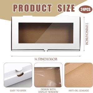 กล่องพิซซ่าลูกฟูกแบบมีหน้าต่างใสพร้อมห่วงดึงสำหรับใส่ขนมปังแผ่นบาง ขนมอบ และชาร์กูเตอรี - Product Image 2