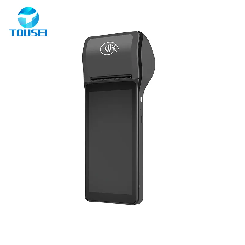 Tousei אנדרואיד נייד כף היד 12 pos מסוף מערכת מייצרת pos מסך מגע עם מכונת תשלום מדפסת