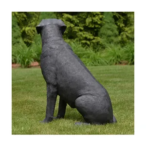 Decoración de jardín antiguo Bonze Greyhound vida TAMAÑO DE estatua perro escultura para venta