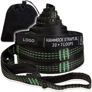 Sangles <span class=keywords><strong>de</strong></span> <span class=keywords><strong>hamac</strong></span> en polyester, kit <span class=keywords><strong>de</strong></span> suspension légères, 10 pièces, 20 + 1 boucles, avec boucle - Product Image 1