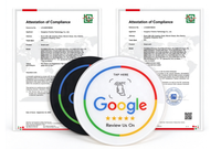 Carte de menu de restaurant NFC sans contact personnalisée la plus vendue 213 215 216, étanche, avec puce RFID pour avis Google 13,56 MHz