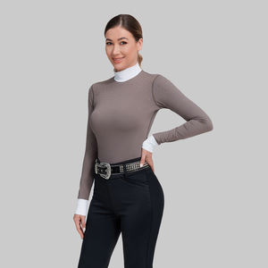 Chemise de compétition équestre personnalisée OEM et ODM, <span class=keywords><strong>protection</strong></span> solaire UPF 50 + avec strass, chemise classique à col montant et manches longues - Product Image 3