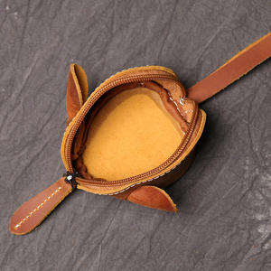 Porte-monnaie en cuir Andong pour homme et femme, en cuir de vache véritable, porte-clés en forme de souris, portefeuille de poignet, cuir de vache Crazy Horse - Product Image 3