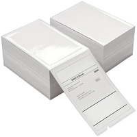 Étiquettes thermiques adhésives imperméables thermosensibles en accordéon 4x6 pouces (100x150mm) perforées pour codes-barres et bordereaux d'expédition