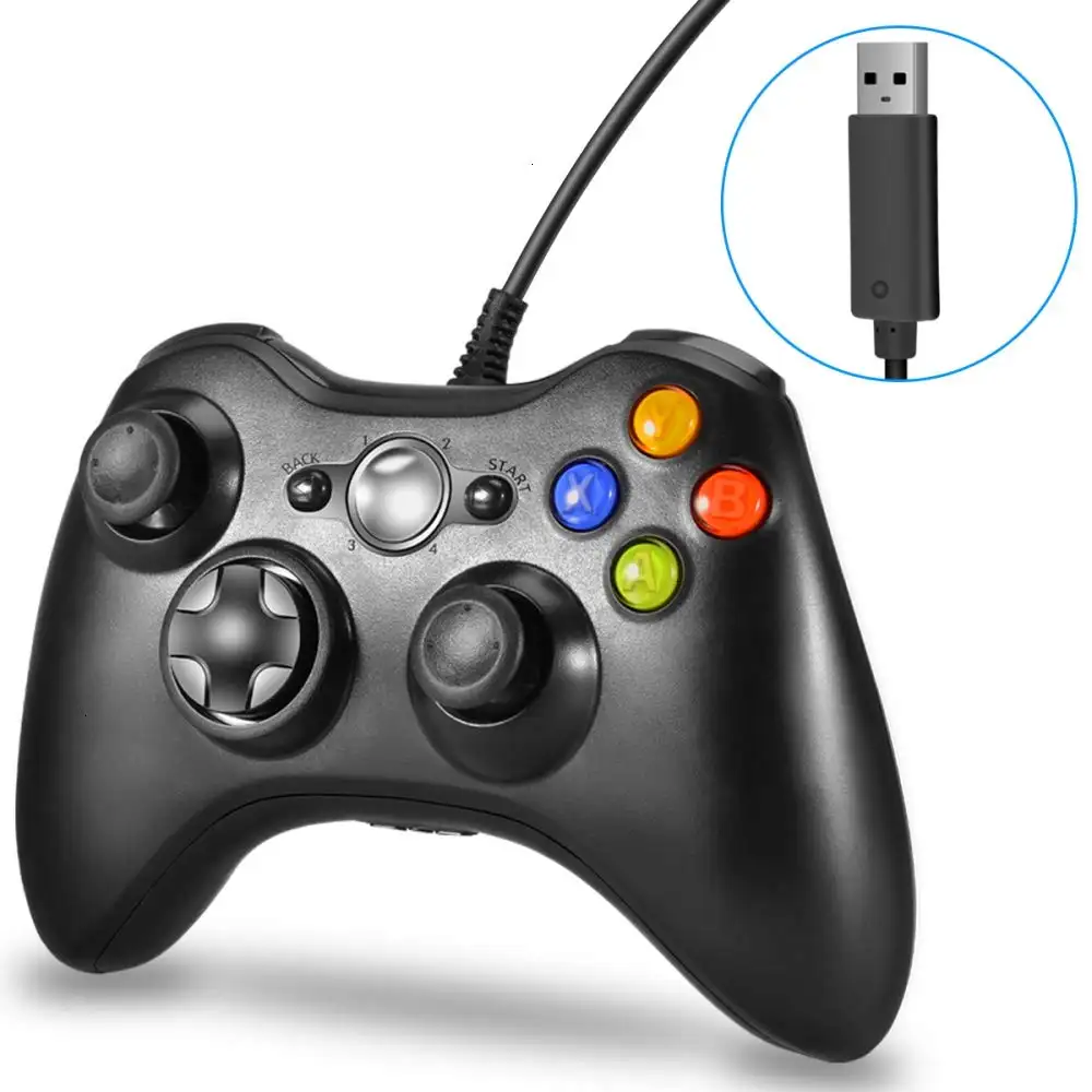 Gamepad para Microsoft Xboxes 360 Controlador con cable Joystick Joy Pad USB Game Pad Controller para consola Xboxes 360 y PC