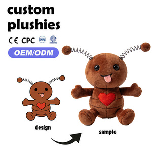 Nuovo Giocattolo in Peluche a Forma di Formica Marrone Ricamata Artigianalmente, il Tessuto Morbido <span class=keywords><strong>è</strong></span> Imbottito con Cotone PP, Servizio Personalizzato Disponibile - Product Image 1