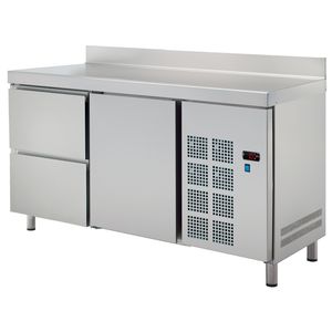 Single-Temperature 1500x600x850mm Cold Table 1 Door 2 Drawers 220 W 230/1V <b>Freezer</b> <b>Refrigerator</b> Model 71679509 EURAST - Product Image 1