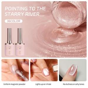 Esmalte de <span class=keywords><strong>Uñas</strong></span> Profesional para Salón de Belleza, 15 ml, Gel Brillante con Cuentas de Vidrio, 36 Colores, Set de Esmalte de <span class=keywords><strong>Uñas</strong></span> con Efecto Ojo de Gato - Product Image 2