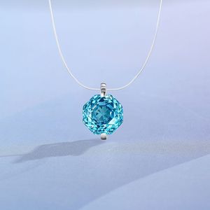 Collana Creativa con Ciondolo a Goccia <span class=keywords><strong>d</strong></span>'Acqua in Zircone Coreano, Catena Trasparente con Pendente a Forma di Lacrima di Sirena, Gioielli da Donna in <span class=keywords><strong>Argento</strong></span> Rosa - Product Image 1