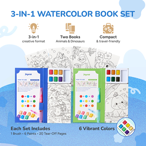 كتاب رسم وتلوين مائي محمول من جويكات، الأكثر مبيعًا، مع لوحة ألوان مائية ومجموعة أدوات رسم - Product Image 1