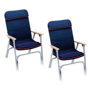 Prix d'usine Accessoires pour bateaux Chaise pliante en toile avec tube en aluminium de couleur bleue - Product Image 1