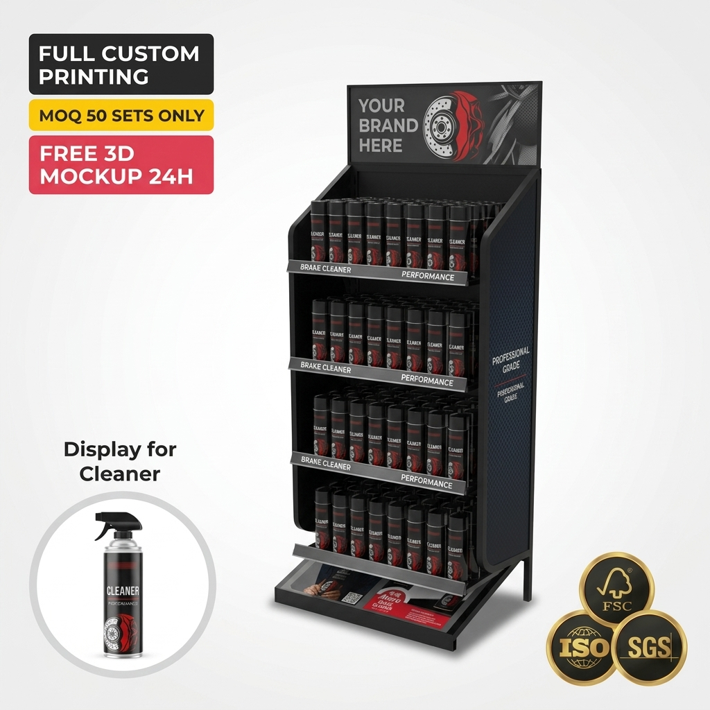 Custom Metal Floor Display Stand for Cleaner Display Racks Retail Display for Bottle for Supermarket & Bottle Products Retail