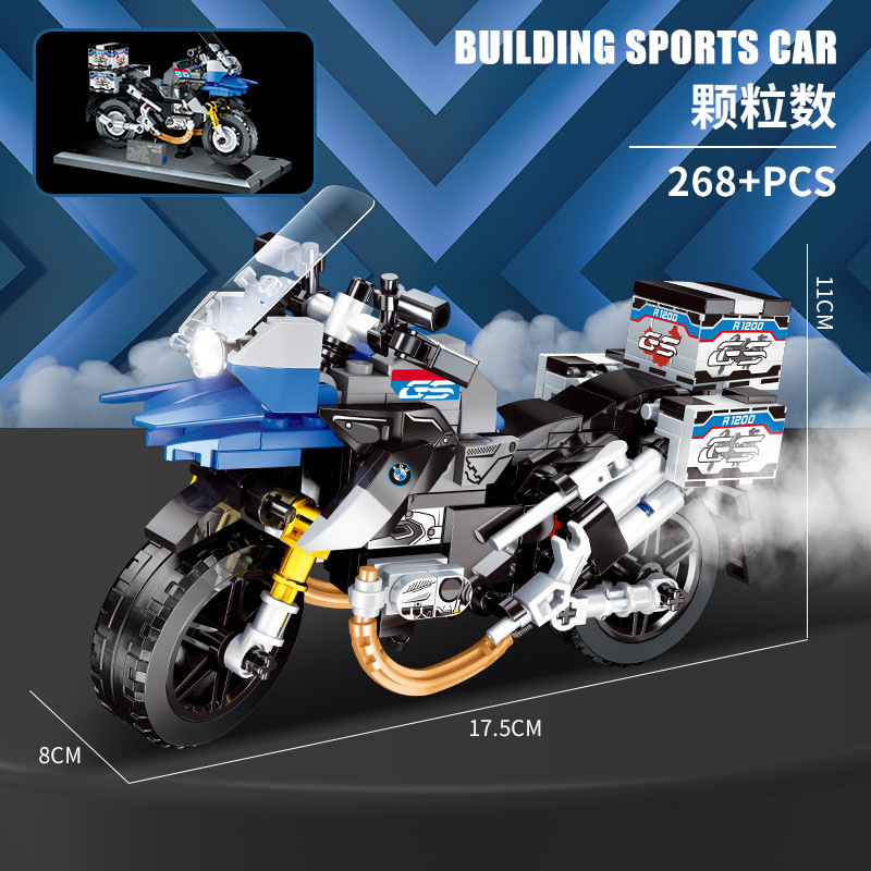 color box-white and blue cool motorcycle-diy assembly