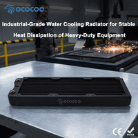 Radiateur de refroidissement à eau en cuivre OCOCOO OC-CRD36 360mm, échangeur de chaleur à 12 canaux G1/4 pour serveur IA, équipement médical et laser de beauté
