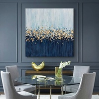 Décoration d'intérieur de luxe : Tableau mural grand format en toile texturée fait main, nature morte, avec feuille d'or, peinture d'art moderne pour hôtel et anniversaire