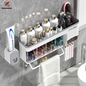<span class=keywords><strong>Portaspazzolino</strong></span> Multifunzione Xinhang dal Design Moderno con Dispenser per Dentifricio e Contenitore da Bagno a Parete - Product Image 4