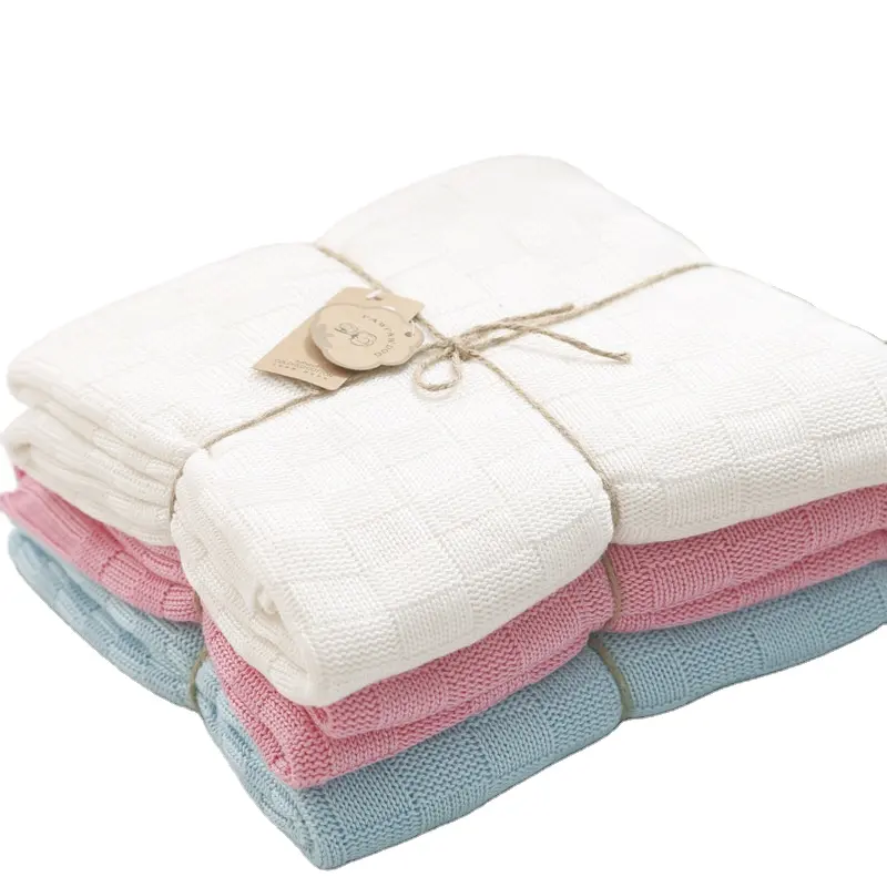 Autunno o inverno del bambino appena nato coperta copertura di 100% in fibra di bambù del bambino tenere coperta per bambini su due lati ha lavorato a maglia piccola coperta