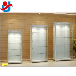 Moderne silberne Farbe 6ft abschließbare klappbare Glastüren Glas vitrine für Smoke Shop