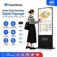 Kiosco Táctil 4K de 43, 49, 55 y 65 Pulgadas, Pantalla Digital LCD con Soporte de Pie, Pantalla Inteligente con Android 14 y Windows para Tiendas Minoristas