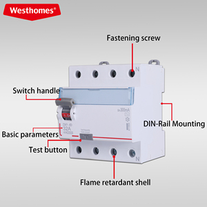 Disjoncteur différentiel (RCCB) Westhomes 1P+N 6-<span class=keywords><strong>63A</strong></span> pour la sécurité électrique basse tension dans la distribution d'énergie à basse tension - Product Image 4