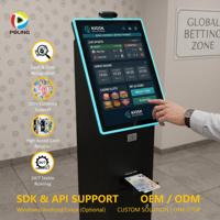 Système de point de vente Android avec écran tactile incurvé de 23,6 pouces, 1920x1080, caméra de surveillance, borne de paiement au sol avec accepteur de monnaie