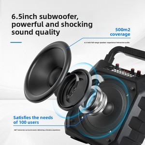 คาราโอเกะแบบพกพาสำหรับเต้นรำกลางแจ้ง พร้อมลำโพงไร้สาย ไมโครโฟน 2 ตัว หน้าจอแสดงผล ระบบเสียงออลอินวัน - Product Image 4