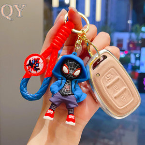 QY พวงกุญแจฮีโร่ใยแมงมุมพิมพ์ยูวี3D พวงกุญแจตัวการ์ตูนกระเป๋าพลาสติกจี้เสน่ห์ของขวัญสำหรับแฟนๆเด็ก - Product Image 1