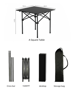 Ensemble de table et de chaises pliantes en métal durable pour l'extérieur, pour le camping, le marché nocturne, la cour et le parc - Product Image 6