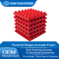 Vente directe d'usine, panneaux acoustiques en mousse absorbant le son, écologiques, en forme de pyramide, pour l'insonorisation des hôtels
