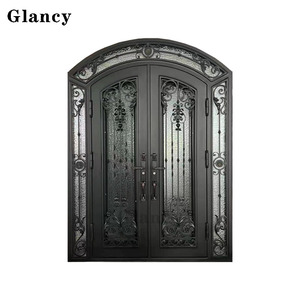 Porta Esterna di Lusso in Ferro Battuto Impermeabile con Doppia Apertura e Design in Vetro di Grancy - Product Image 4